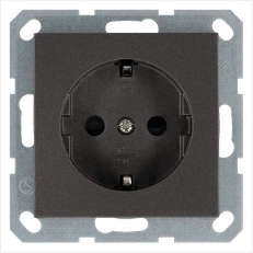 Изображение Розетка SCHUKO© с крышкой и защитными шторками 16A 250V~ 2P+T, цвет Мокко